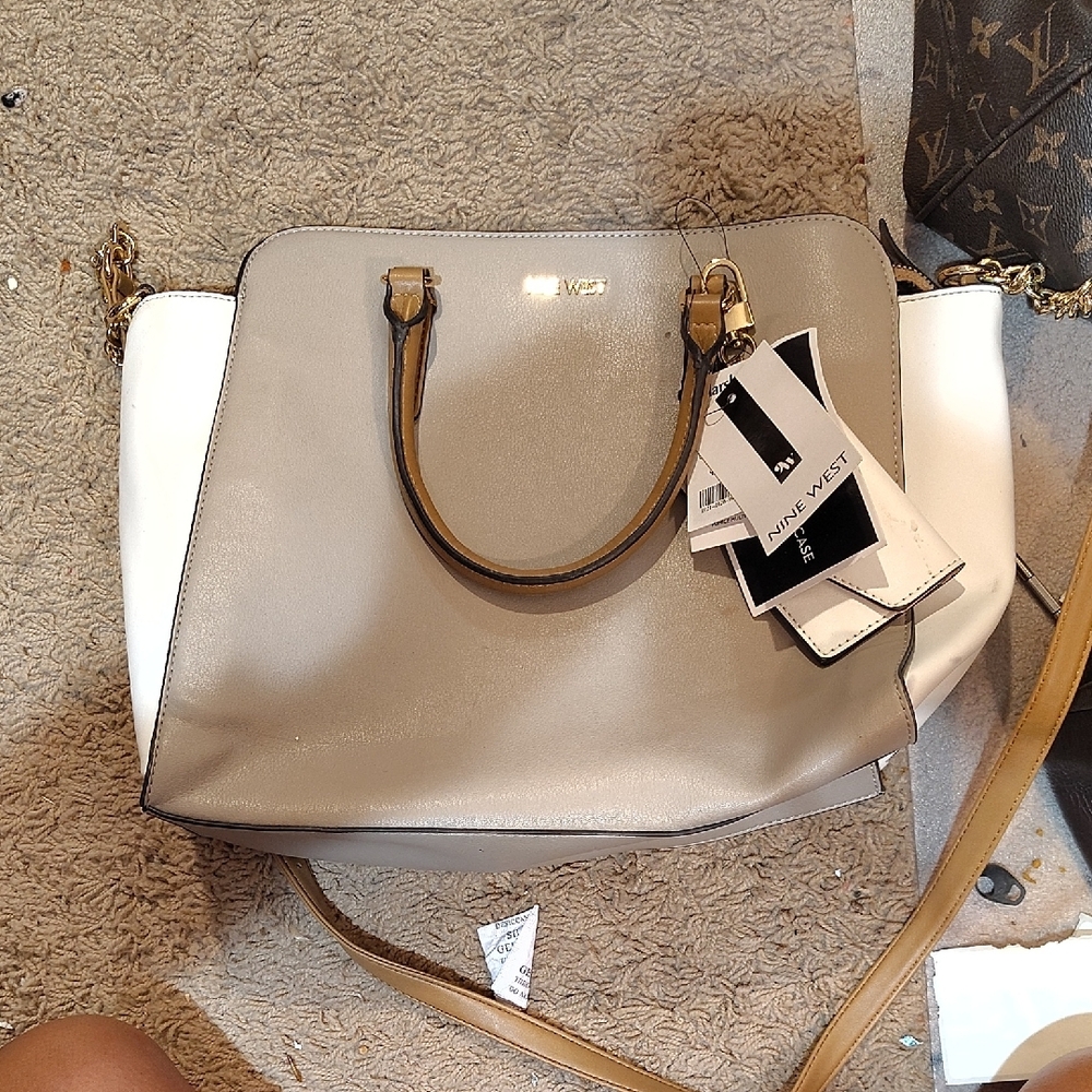 Nine West Beige and White Women's Bag